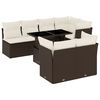 vidaXL 8-delige Loungeset met kussens poly rattan bruin
