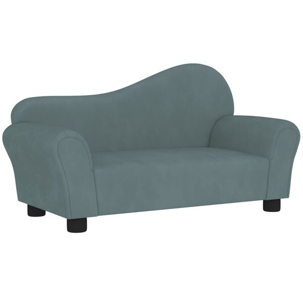 vidaXL Kinderbank fluweel blauw