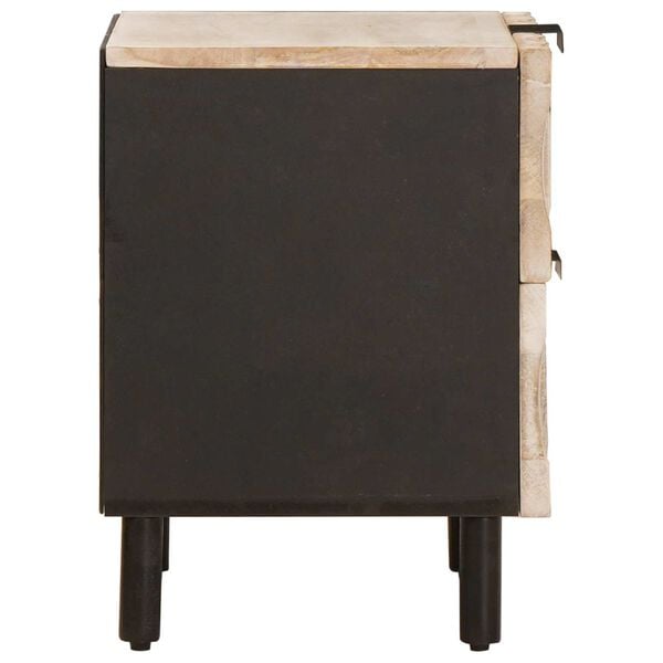 vidaXL Nachtkastje met lade Wit 40 x 33 x 46 cm Massief Mango Hout