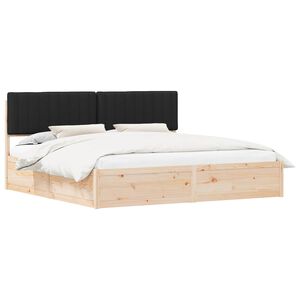 vidaXL Bedframe met Gevoerd Hoofdgedeelte Zwart 200 x 200 cm