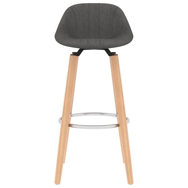 vidaXL Barkrukken 2 st stof donkergrijs