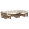 vidaXL Tuinbankenset 11 pcs Beige poly rattan