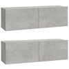 vidaXL Tv-meubelen 2 st wandgemonteerd 100x30x30 cm hout betongrijs