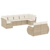 vidaXL 9-delige Loungeset met kussens poly rattan beige