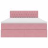 vidaXL Opbergbed met LED met matras met LED Roze 140 x 200 cm Fluweel