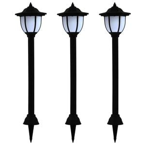 vidaXL LED-solarlampen zwart 3 st