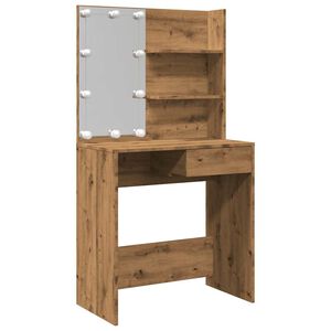 vidaXL Kaptafel met LED-verlichting 74,5x40x141 cm artisanaal eiken