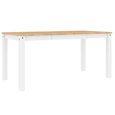 vidaXL Eettafel Panama 160x80x75 cm massief grenenhout wit