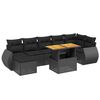 vidaXL 8-delige Loungeset met kussens poly rattan beige