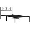 vidaXL Bedframe met hoofdbord metaal zwart 100x200 cm