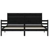 vidaXL Bedframe met hoofdbord massief hout zwart 200x200 cm
