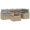 vidaXL Tuin Sofa Set 6 st Beige Poly Rattan