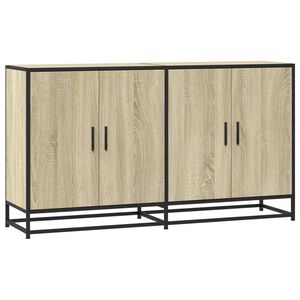 vidaXL Dressoir 134x35x76 cm bewerkt hout sonoma eikenkleurig