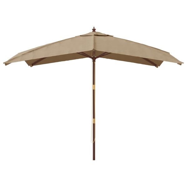vidaXL Parasol met houten paal 300x300x273 cm taupe