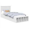 vidaXL Bedframe met plank met hoofdeinde Wit 90 x 190 cm Bewerkt hout