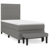 vidaXL Boxspring met matras stof donkergrijs 90x200 cm