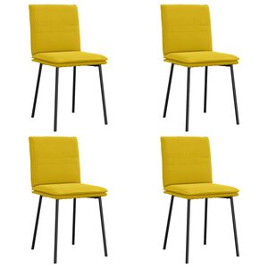 vidaXL Eetkamerstoelen 4 st fluweel geel