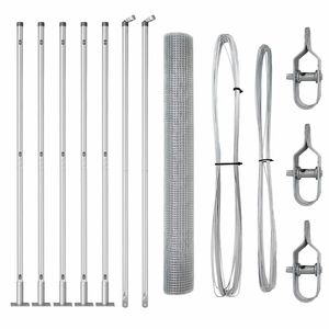 vidaXL gelast draadhek met betonnen voetstuk 10 x 0,8 m zilver Mesh