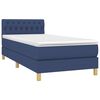 vidaXL Boxspring met matras en LED stof blauw 90x200 cm