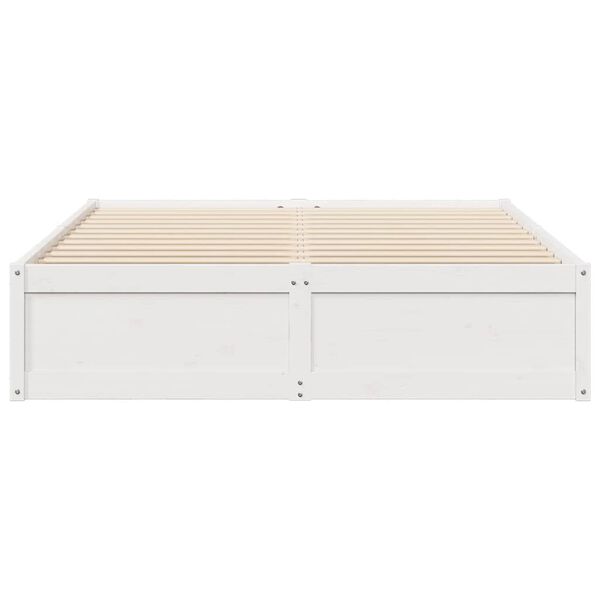 vidaXL Bedframe zonder matras massief grenenhout wit 140x200 cm