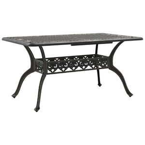 vidaXL Tuintafel 150x90x72 cm gietaluminium bronskleurig