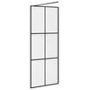 vidaXL Inloopdouchewand 80x195 cm ESG-glas transparant en zwart