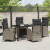 vidaXL Tuin eettafelset met kussen 5 pcs Grijs poly rattan
