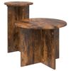 vidaXL Bijzettafelset 2 st Gerookt eiken &Oslash; 45 x 35 cm Bewerkt hout