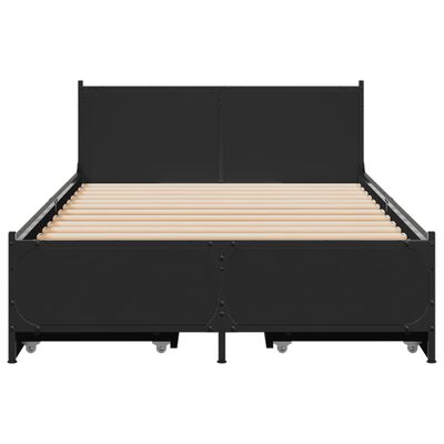 vidaXL Bedframe met lades bewerkt hout zwart 90x190 cm