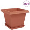 vidaXL Plantenpotten 24 pcs Baksteenrood 33 x 33 x 26 cm Kunststof