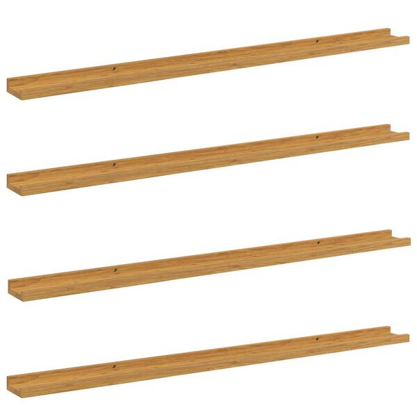 vidaXL Wandplank met plank 4 pcs Beige 115 x 9 x 3 cm Bewerkt hout