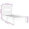 vidaXL Bedframe massief grenenhout zwart 75x190 cm