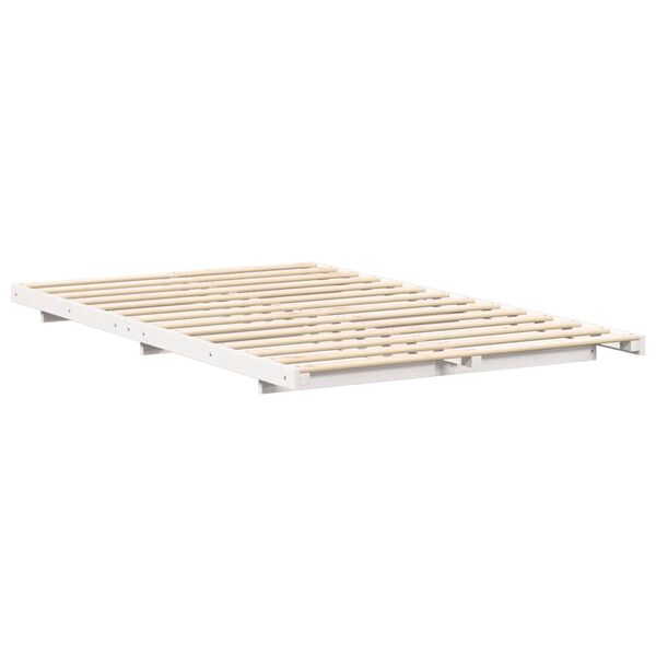vidaXL Bedframe Wit 135 x 190 cm Massief grenenhout