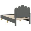 vidaXL Peuterbedframe met hoofdbord Donkergrijs 70 x 140 cm Stof