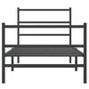 vidaXL Bedframe met hoofd- en voeteneinde&nbsp;metaal zwart 90x190 cm