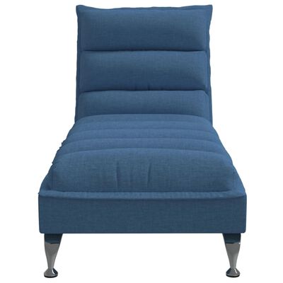 vidaXL Chaise longue met kussens stof blauw