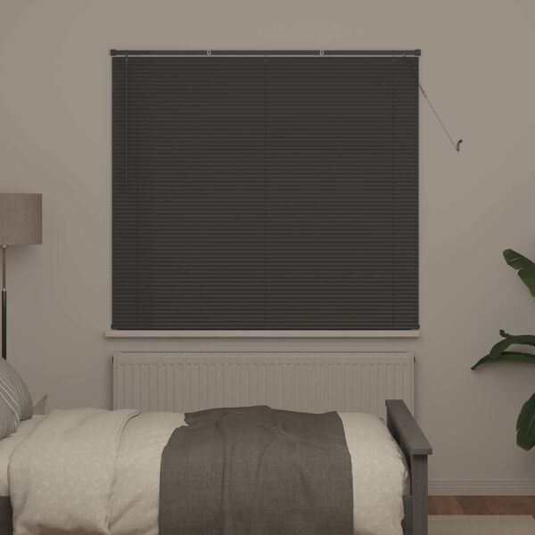 vidaXL Venetiaanse Blind Verstelbaar Zilvergrijs 150 x 160 cm PVC