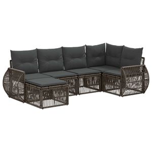 vidaXL Tuinbankenset 6 st Grijs en Donkergrijs poly rattan