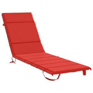 vidaXL Ligstoel Kussen GEMERT 100% Polyester Rood 200 x 60 x 3 cm