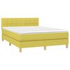 vidaXL Boxspring met matras en LED stof groen 140x190 cm