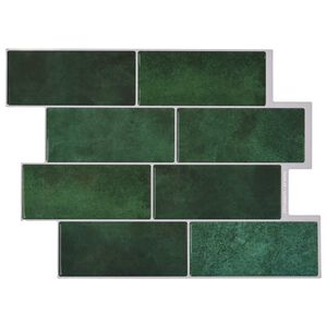 vidaXL Subway Tegel 50 st Donkergroen 29 x 21 cm Polyurethaan en PET