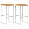 vidaXL Barstoelen 2 st massief acaciahout en roestvrij staal
