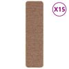 vidaXL Antislip Trapmatten Latex achterkant 15 pcs Geel 75 x 20 cm PP