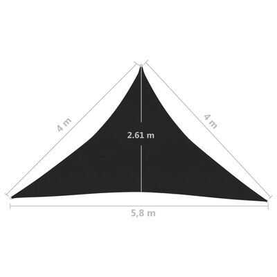 vidaXL Zonnezeil 160 g/m² 4x4x5,8 m HDPE zwart