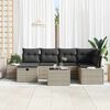 vidaXL Tuin Sofa Set met kussen 7 pcs Lichtgrijs poly rattan