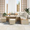 vidaXL Tuin Sofa Set met kussen 8 pcs Beige Poly riet