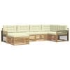 vidaXL Buiten bankenset 6 st Wit en cr&egrave;mekleurig Polyester