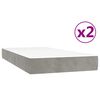 vidaXL Boxspring met matras fluweel lichtgrijs 200x200 cm