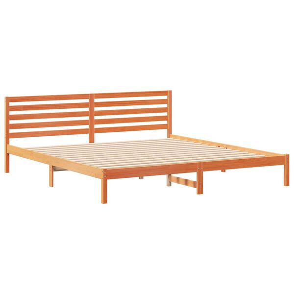 vidaXL Bedframe Wasbruin 200 x 210 cm Massief grenenhout