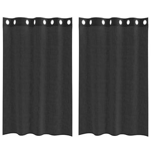 vidaXL Gordijnen Voile met doorvoertules 2 st 140x175 cm zwart